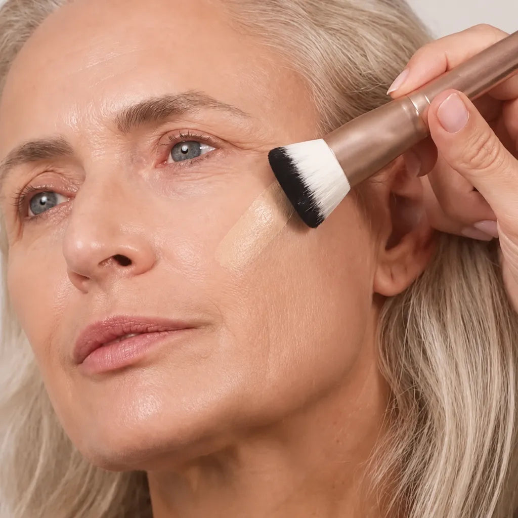 blending foundation on face