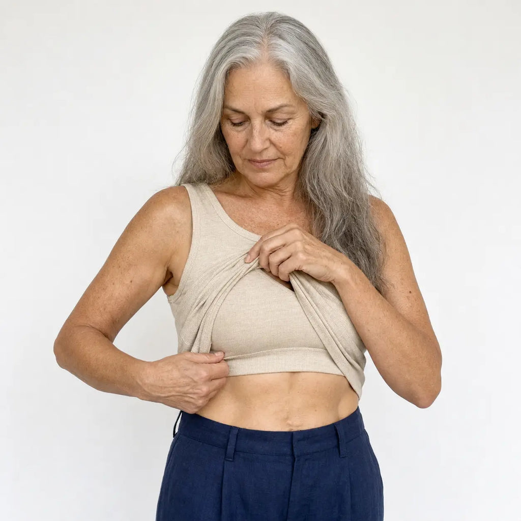 Ribbed Cotton Built-in Bra Tank