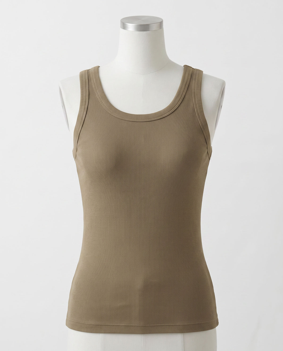 Ribbed Cotton Built-in Bra Tank