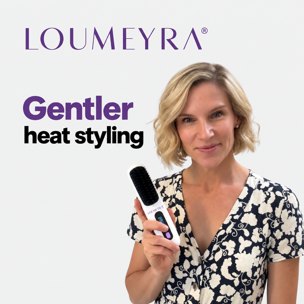 Gentler heat styling with Loumeyra cordless brush