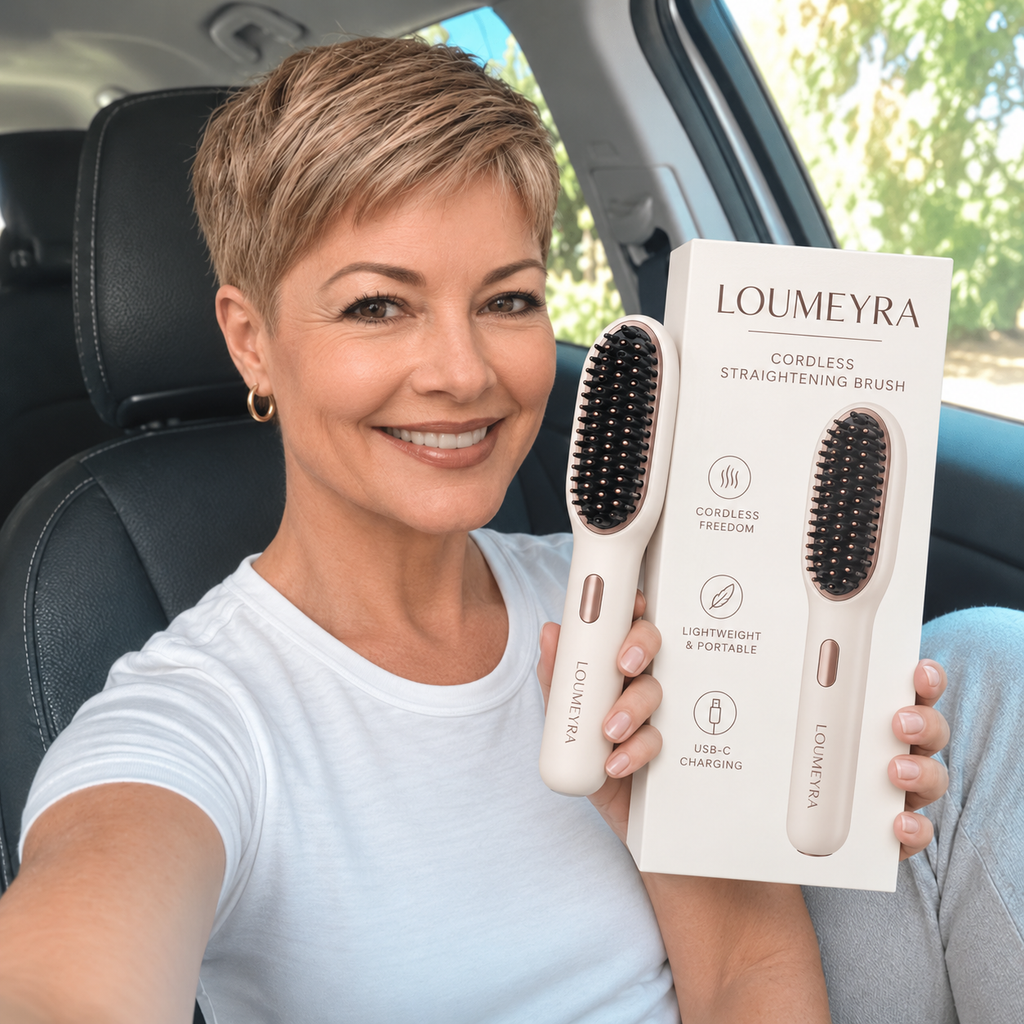 Loumeyra cordless straightening brush for styling on the go