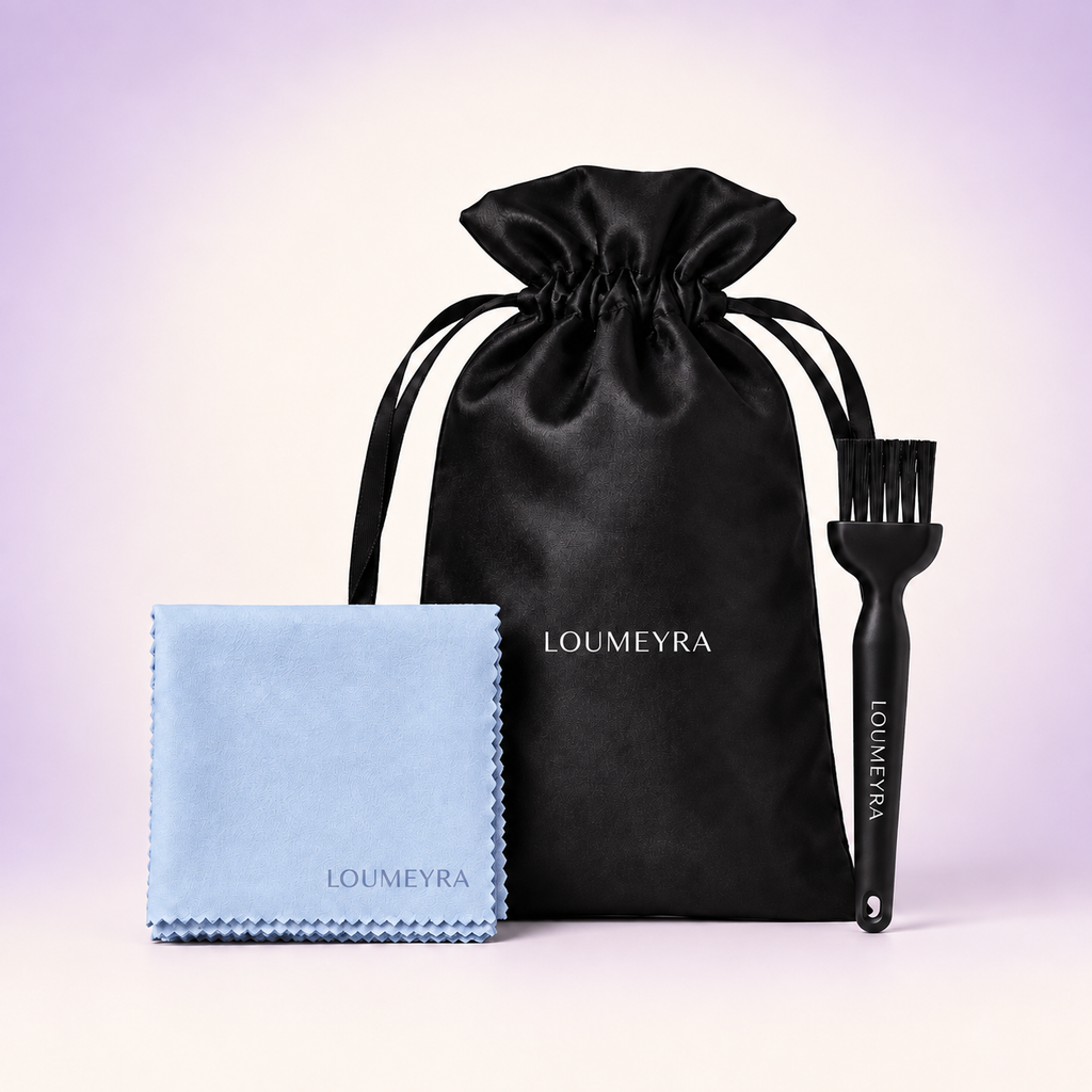 Loumeyra brush cleaning kit with pouch, microfiber cloth and cleaning brush