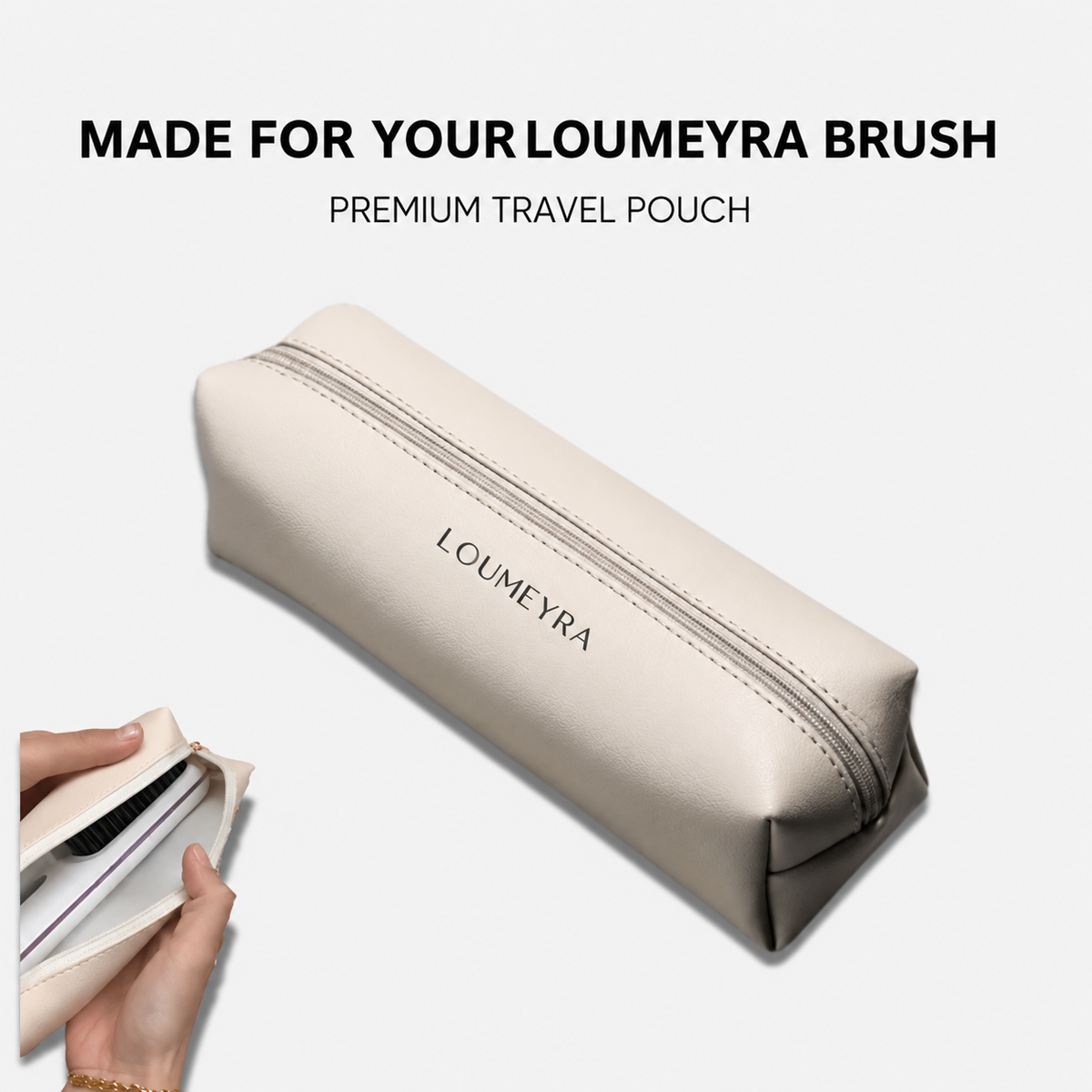 Premium travel pouch made for the Loumeyra brush