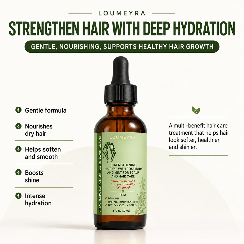 Loumeyra rosemary strengthening hair oil bottle